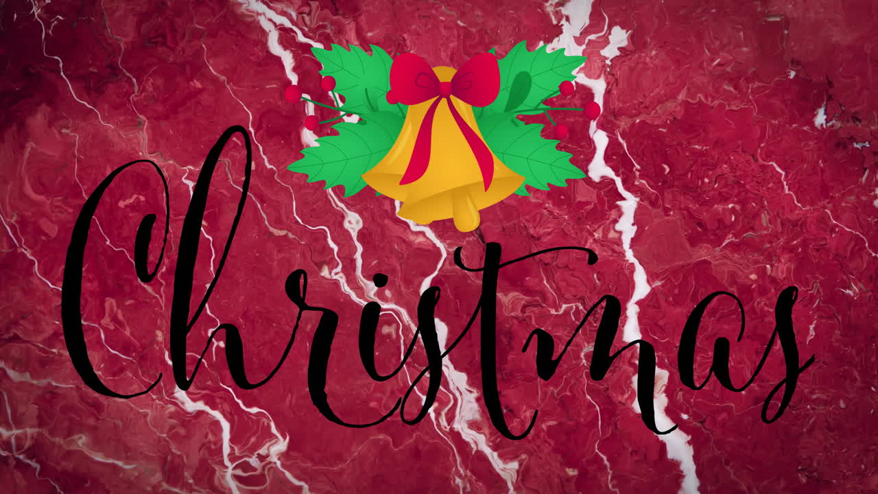 Three have christmas text over christmas decorations on red background