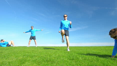 healthy man excecising outdoors