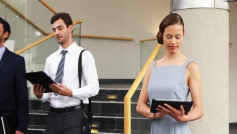 businesswoman using digital tablet