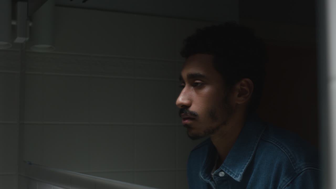 Man standing in the bathroom