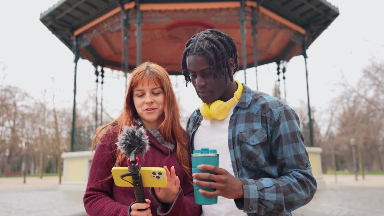 People vlogging in the park