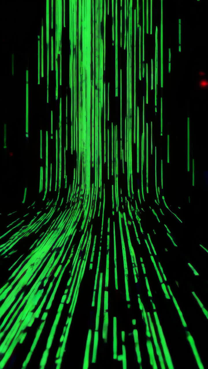 Abstract Glowing Green Lines