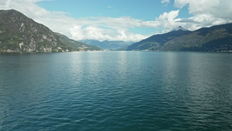 aerial: outskirts of town menaggio near lake como