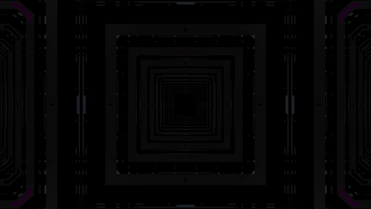 Abstract Digital Tunnel with Pulsing Neon Geometric Patterns