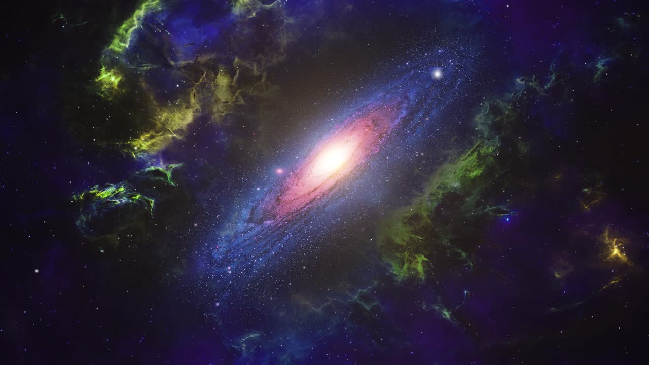 vista de las galaxias espirales y las nebulosas en movimiento 4k