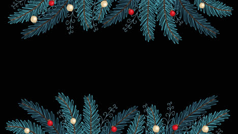 ramas de abeto de navidad con decoraciones