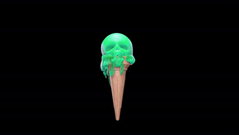 melting green ice cream cone