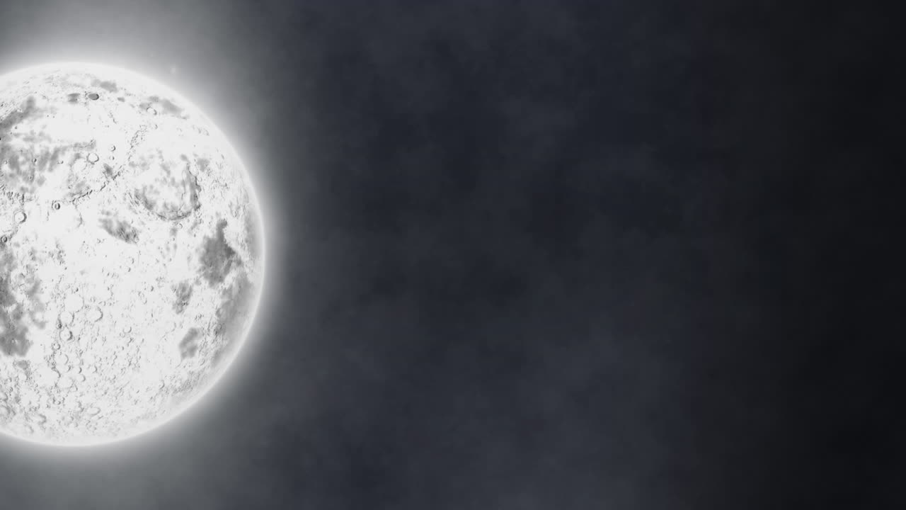 달과 연기 구름