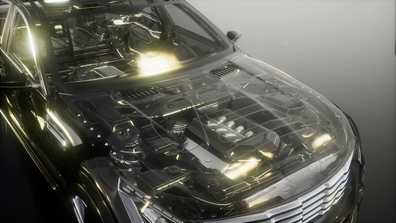 motor y otras partes visibles en el coche