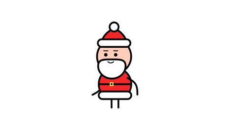 santa claus holding gift and walking. alpha channel