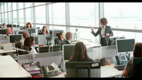 business colleagues working together in a busy office