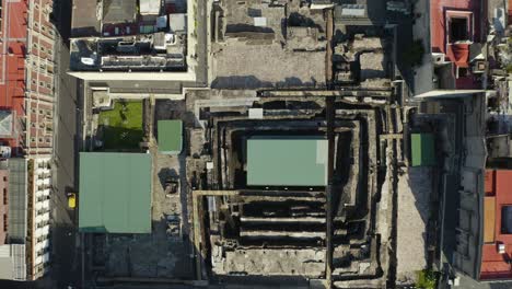 top down view of templo mayor de mexico tenochtitlan