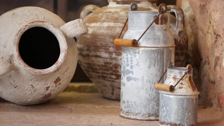 Vintage Milk Cans and Pots