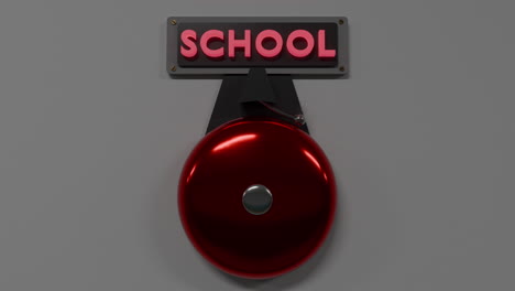 red bell rings for back to school flashing light in university corridor