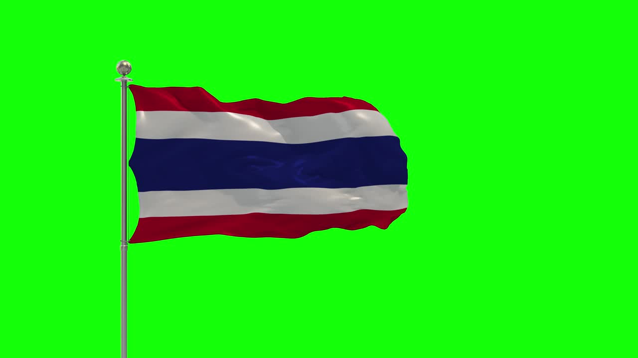 태국: 크로마 키와 함께 기둥에 흔들리는 발의 3d 일러스트레이션