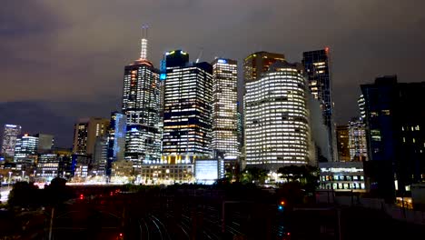 melbourne cbd skyline nighttime timelapse