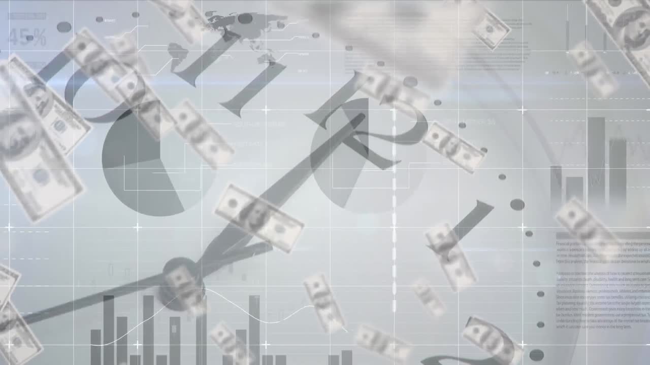 미국 달러 지폐의 애니메이션과 데이터 처리