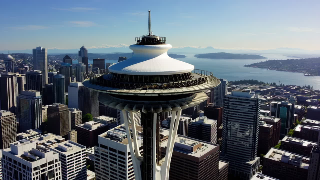 Seattle Space Needle Aerial View