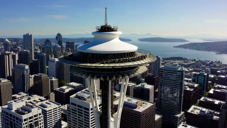 seattle space needle aerial view