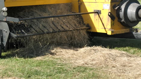 Close-up-of-hay-machine-in-field