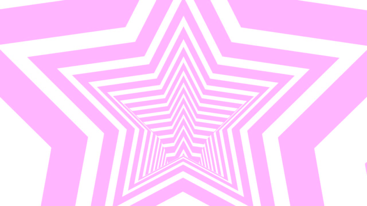 Animated Hypnotic Star with White and Pink Seamless loop Background.