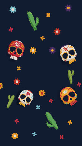 una animación de un fondo creativo de dia de muertos