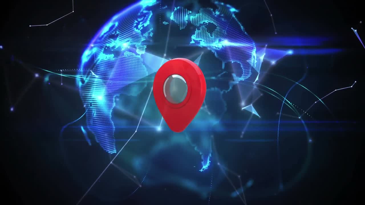 pin del mapa y el globo