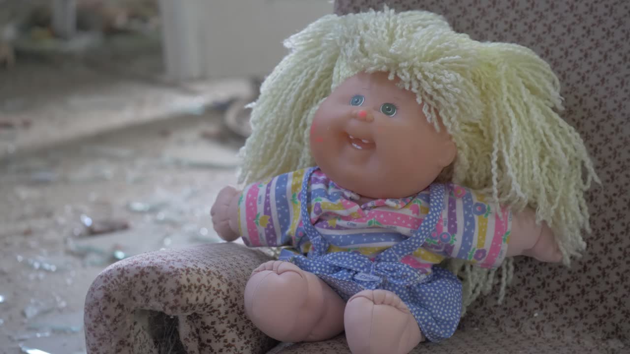 muñeca espeluznante en un lugar perdido