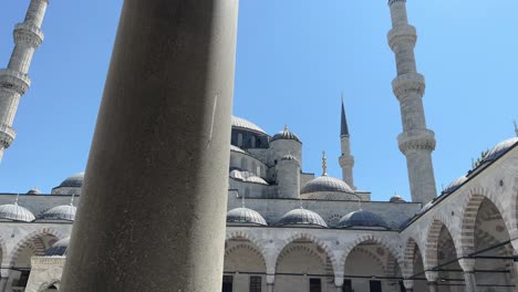 Suleymaniye-Mosque-left-to-right-dolly-reveals-grand-buildings-in-Turkey