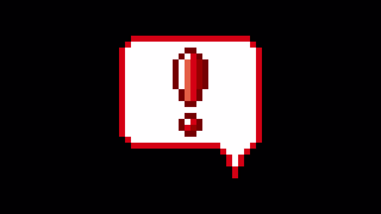Pixel art animation icon speech bubble exclamation mark (4)