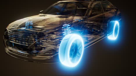 ruedas de coche brillando en el coche