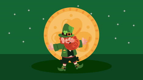 leprechaun con una moneda de oro