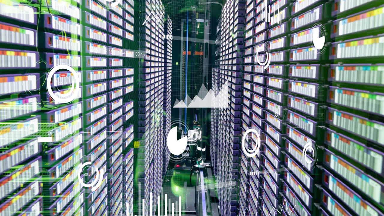 Animation of data processing over computer servers