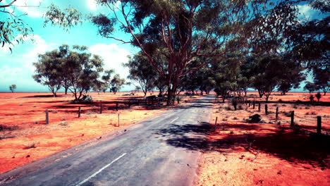 a lonely road through the australian outback