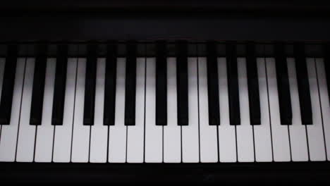 a close up shot of piano keys, from left to right