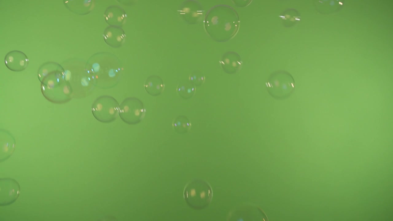 Soap Bubbles in front of a Greenscreen