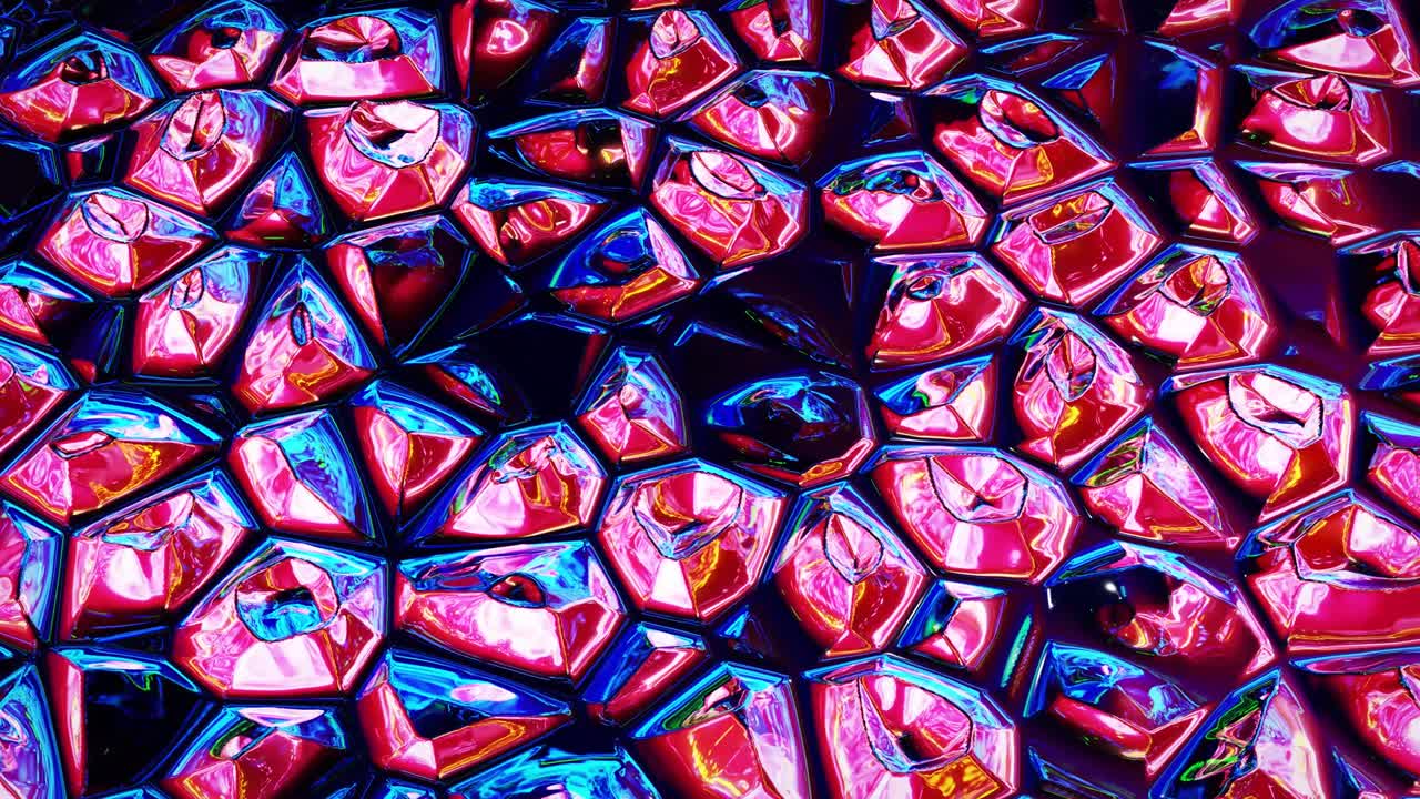 fondo fluido iridescente abstracto en bucle. hermosa superficie de vidrio ondulado de líquido con patrón, color de gradiente y ondas de flujo en él. bg creativo brillante con animación suave y suave.