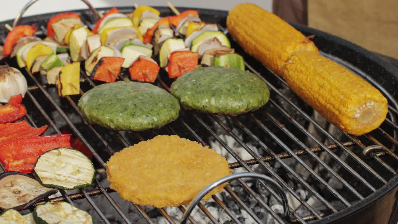 Delicious Grilled Veggie Burgers and Corn on the Cob