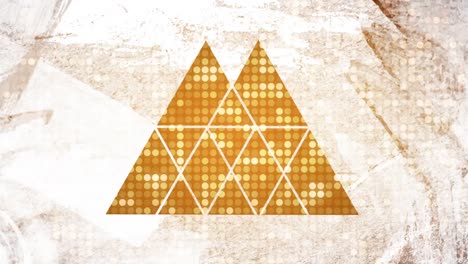 Animation of abstract shapes moving on glittering background