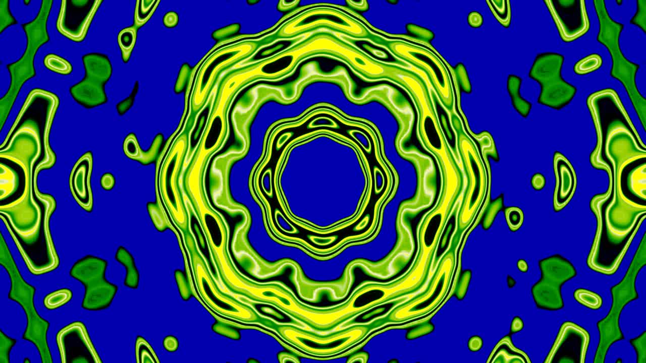 Experience a seamless tunnel animation with swirling green and blue designs that create an immersive atmosphere. This hypnotic video loop enhances any digital space with its captivating motion