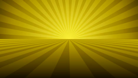 los rayos radiales amarillos giratorios. el fondo brillante con un rayo de luz. el espacio abstracto dorado. la animación en bucle.