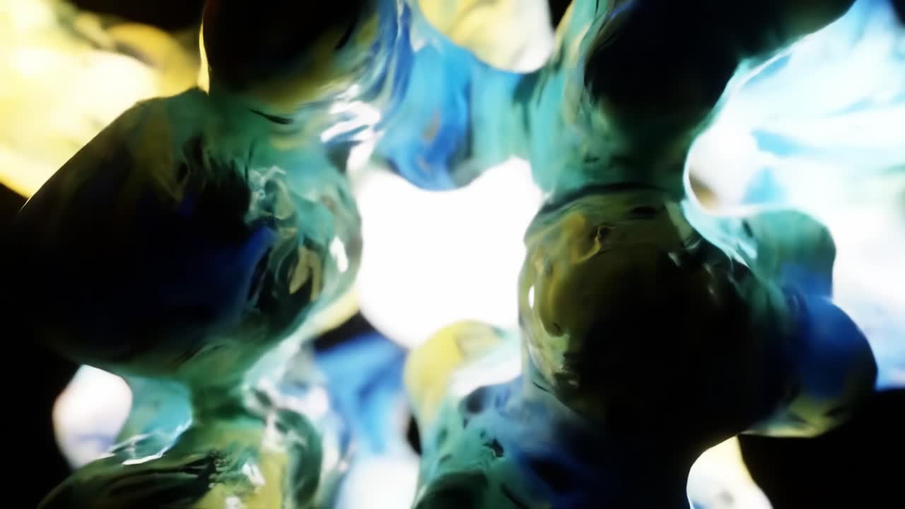 A Mesmerizing Exploration of Colorful Abstract Fluid Forms Illuminated Against a Dark Background, Showcasing the Beauty of Light Interaction and Texture Dynamics