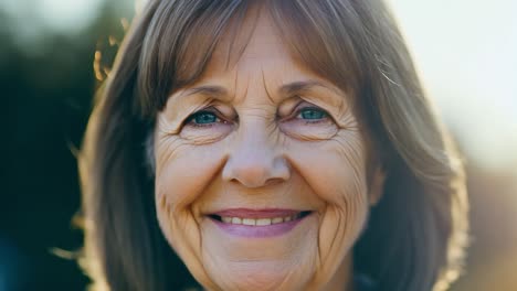 retrato de una mujer mayor sonriente