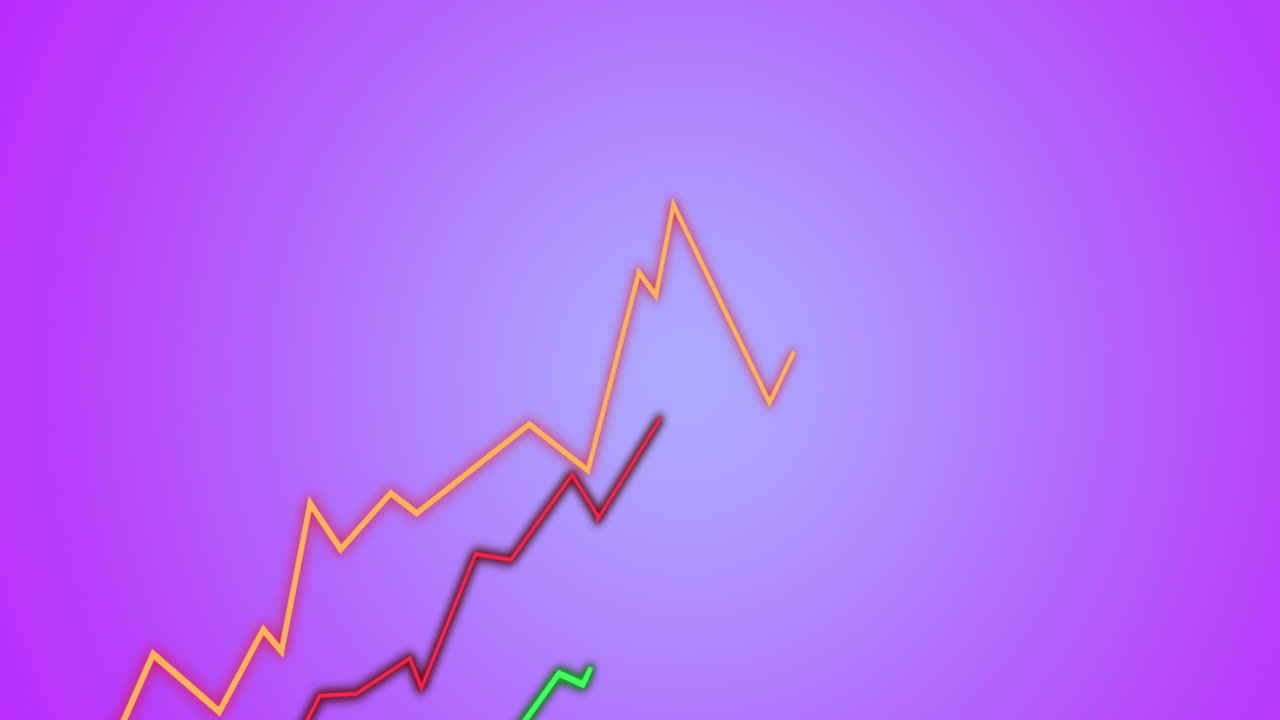 Animazione di diagrammi in movimento su sfondo blu