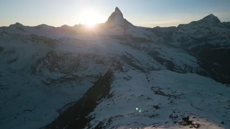 slow pan up reveals matterhorn mountain