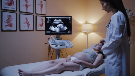 pregnant woman at ultrasound appointment