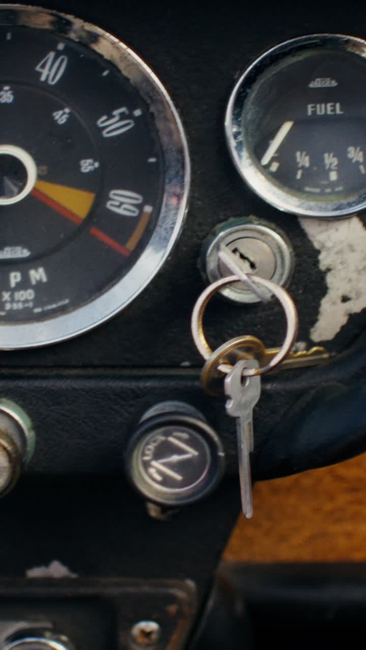 Vintage Car Dashboard with Keys