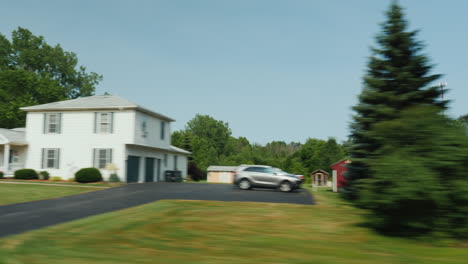 drive along a typical american neighborhood