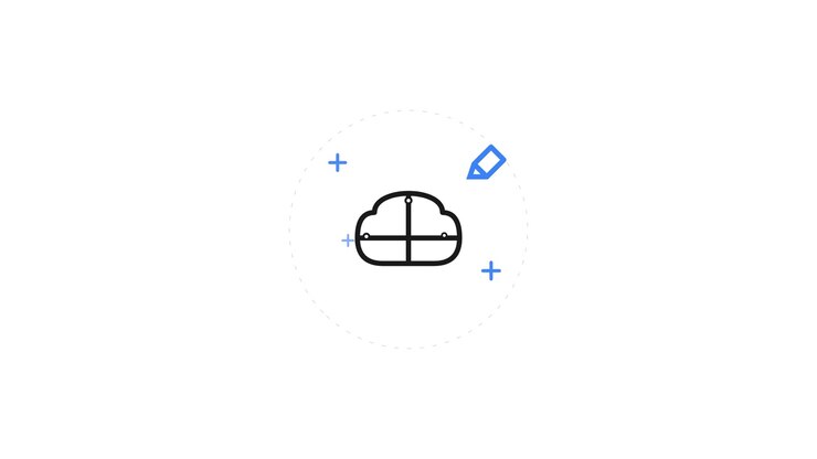 Digital Illustration of a Cloud Icon Being Drawn