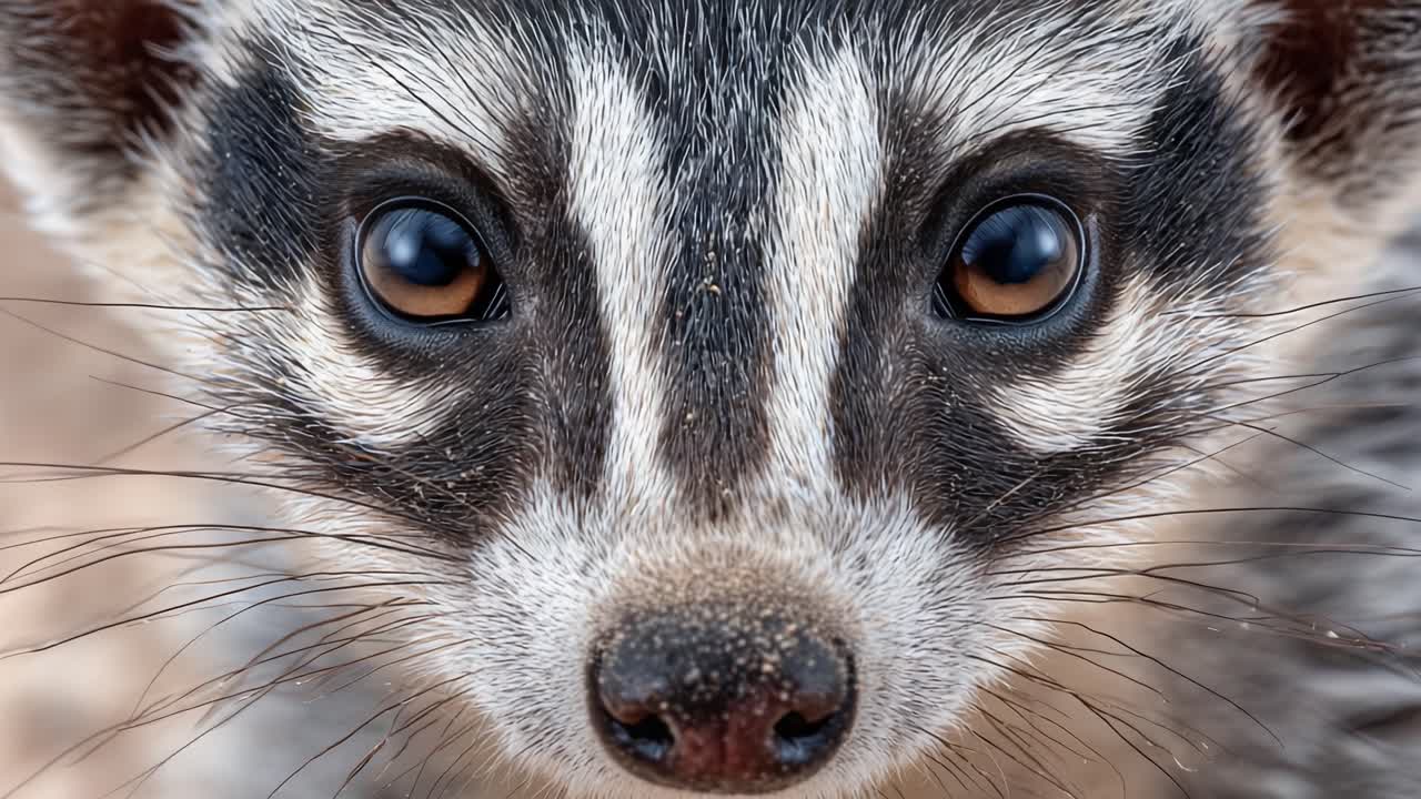 縞模様の動物の、詳細な特徴と表情豊かな目を捉えたクローズアップポートレート。その独自の個性を際立たせる二つの異なるフレームで。
